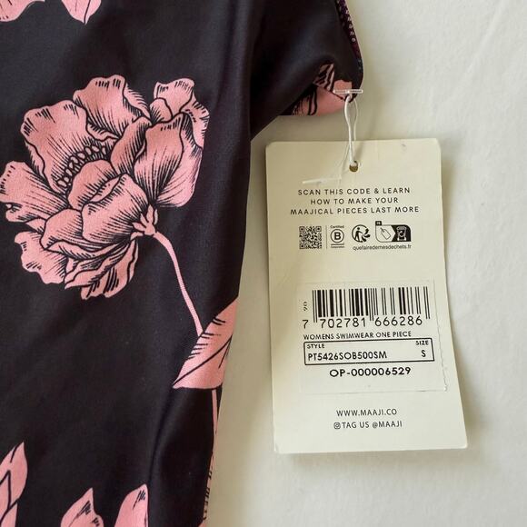 Maaji One Piece Reversible Swimsuit Floral Print Size S NWT - Picture 3 of 6